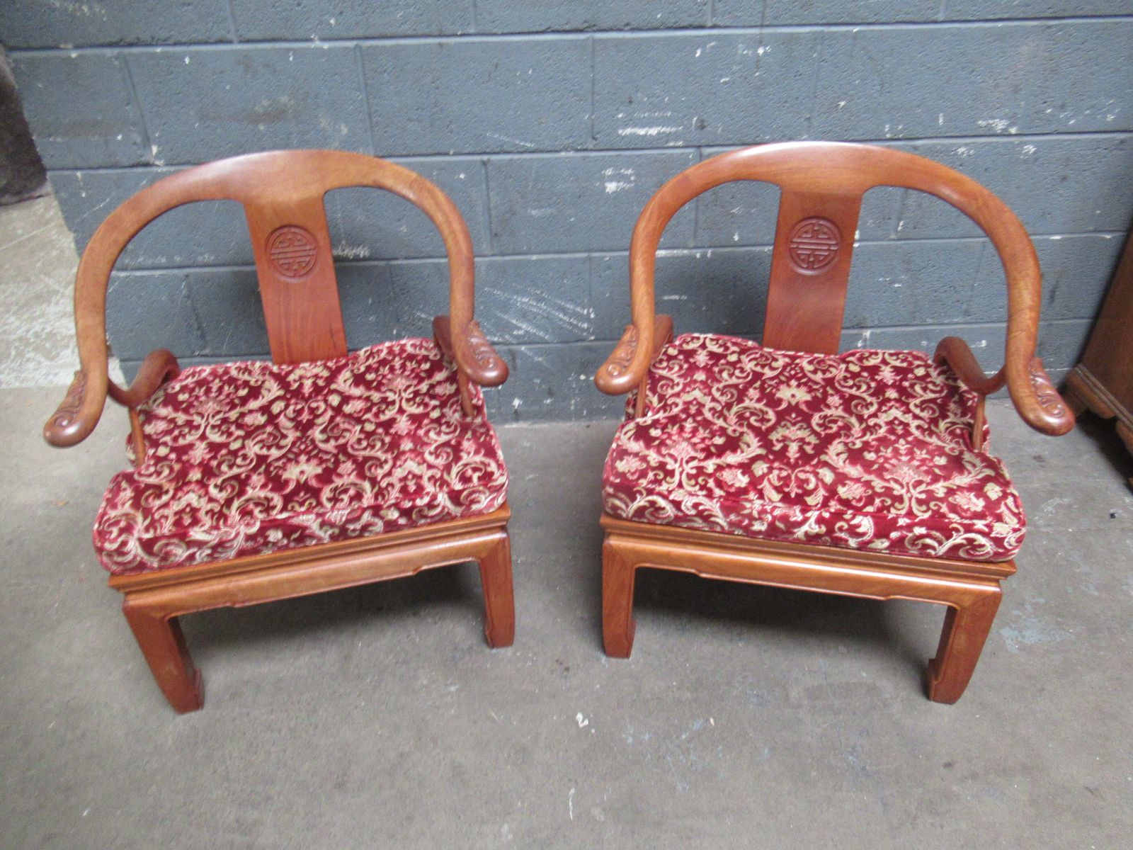 A Pair Of Chinese   Hard Wood  Arm Chairs photo for sale