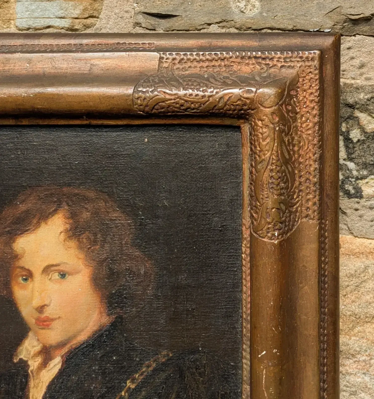 Oil Painting Portrait Of Young Gentleman Byronesque photo for sale