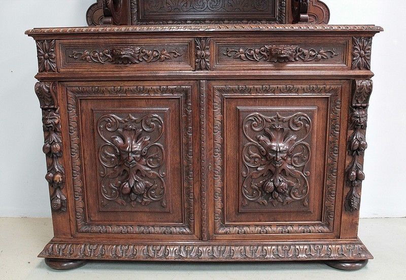 Sideboard Buffet Renaissance Spirit Oak 1900 photo vintage