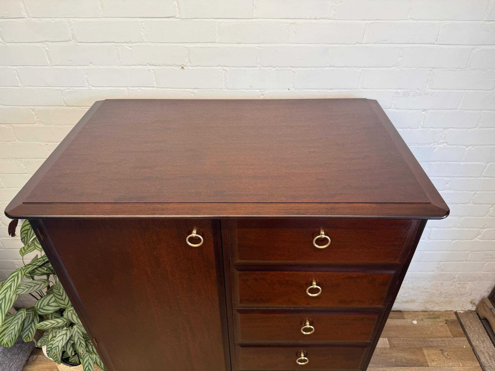 photo for sale Stag Minstrel Wardrobe Chest – Mahogany Finish – Drawers & Hanging – Excellent Condition