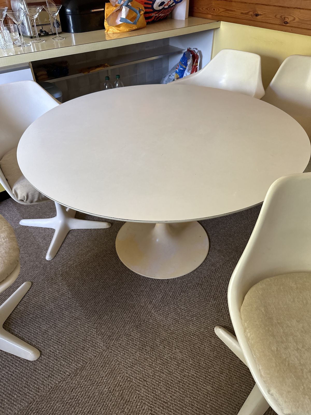 Arkana Tulip Dining Set Table +6 Chairs – Mid Century Modern Classic photo for sale