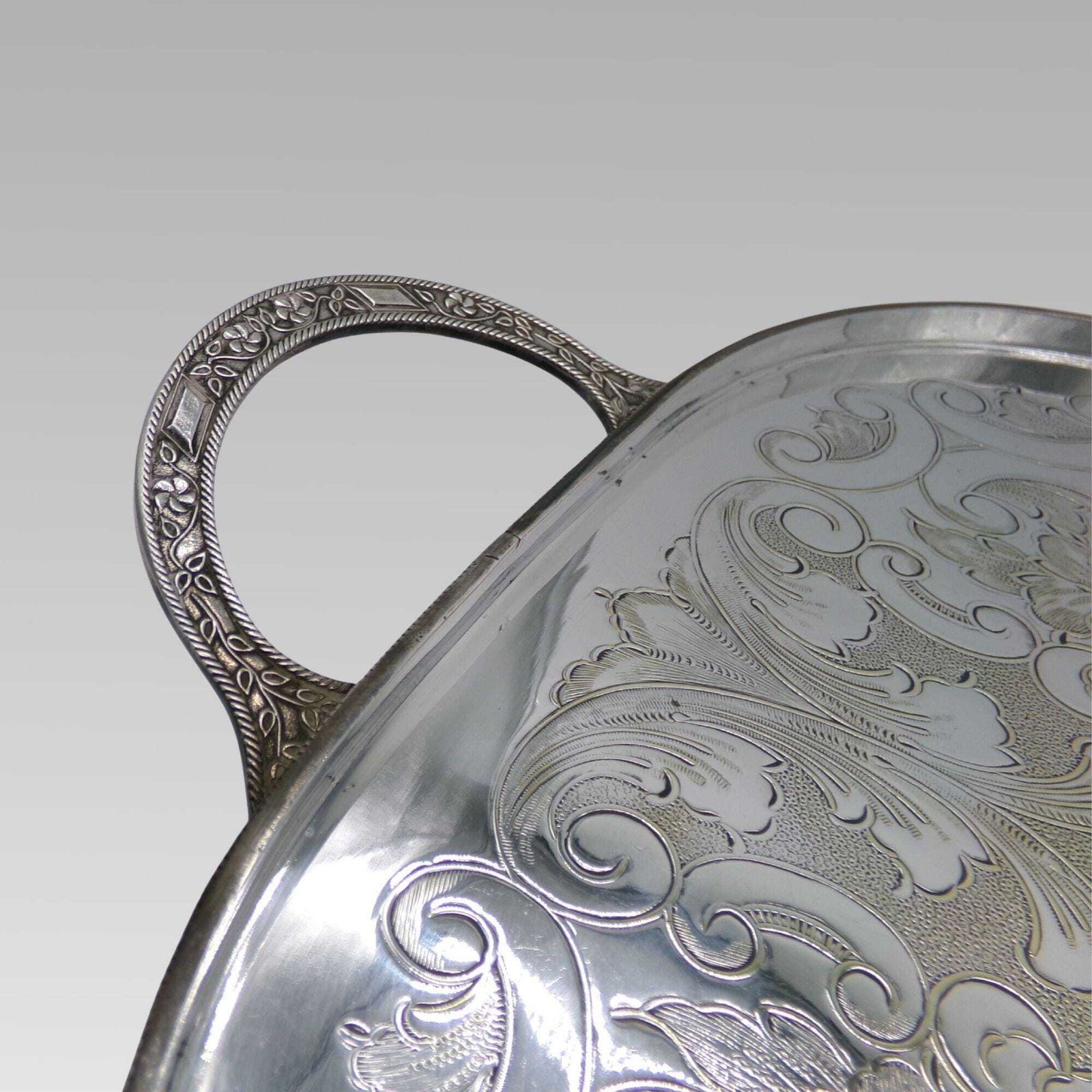 Original Vintage Ball & Claw Viners Of Sheffield Silver Plate Serving Tray. photo Home Decor