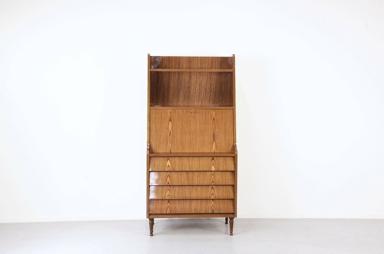 Midcentury Italian Bureau / Shelving Unit / Bookcase / Cupboard In Teak. Vintage Modern / Danish / Scandinavian Style. photo for sale