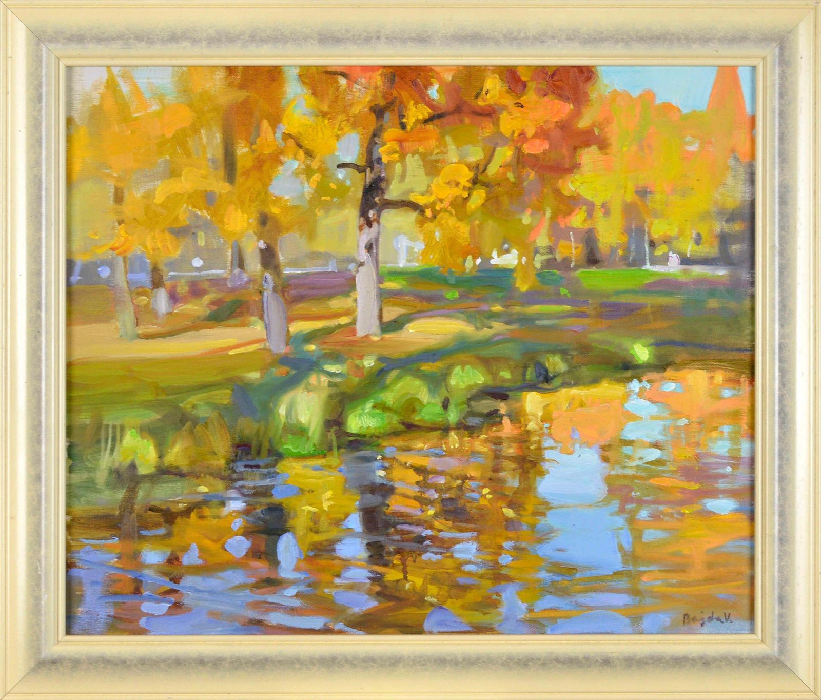 Autumn In Cesvaine Painting By Valery Bayda Oil On Canvas photo furniture