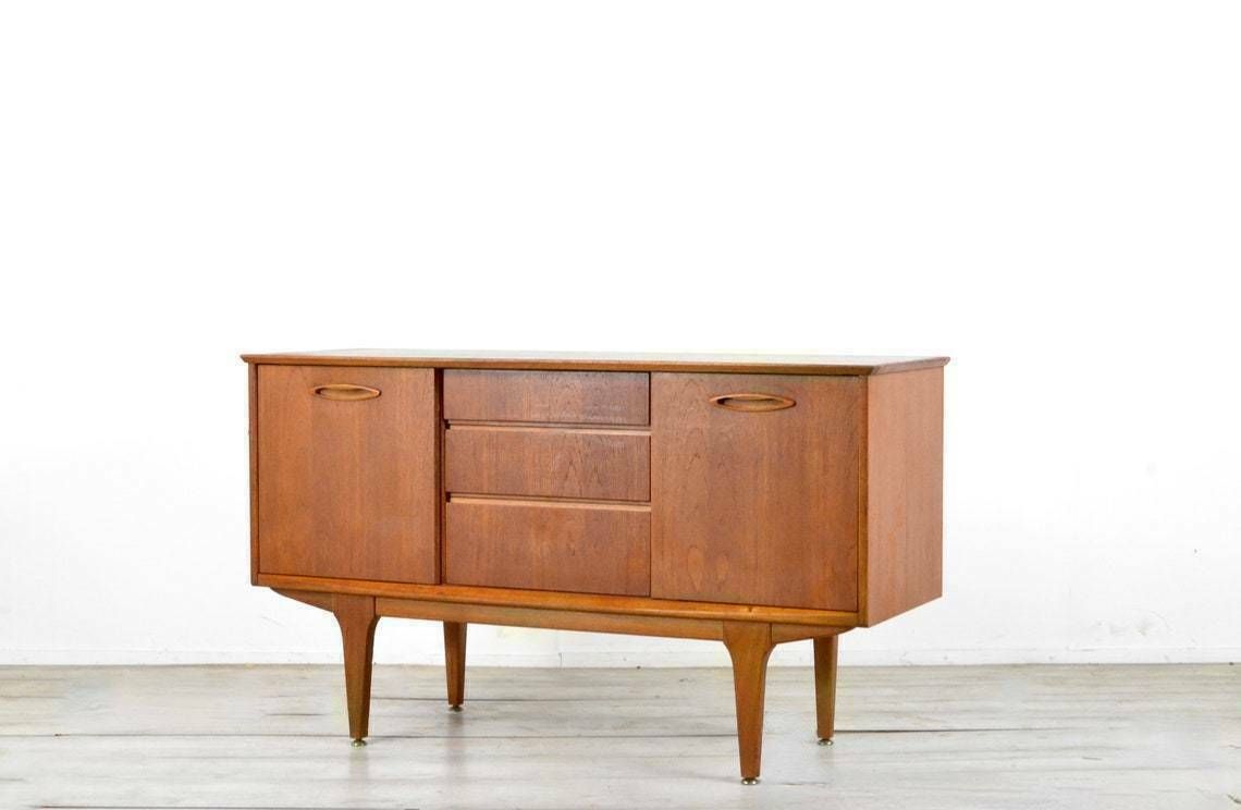 Midcentury Jentique Danish Style Petite Teak Sideboard Vintage Modern Scandinavian Style