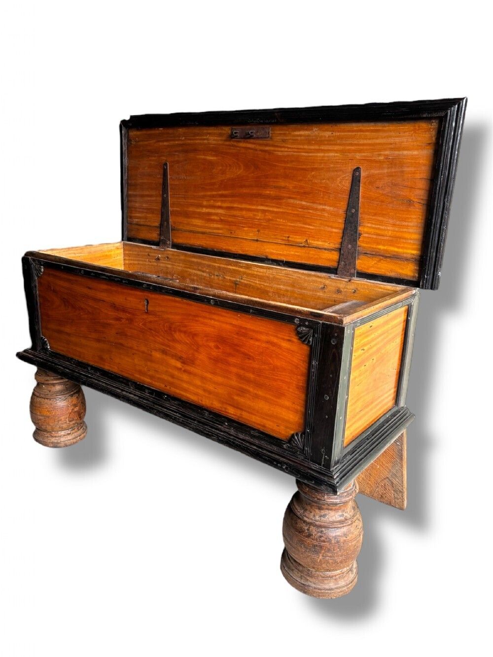 19th Century Ceylonese Satinwood & Ebony Coffer photo for sale