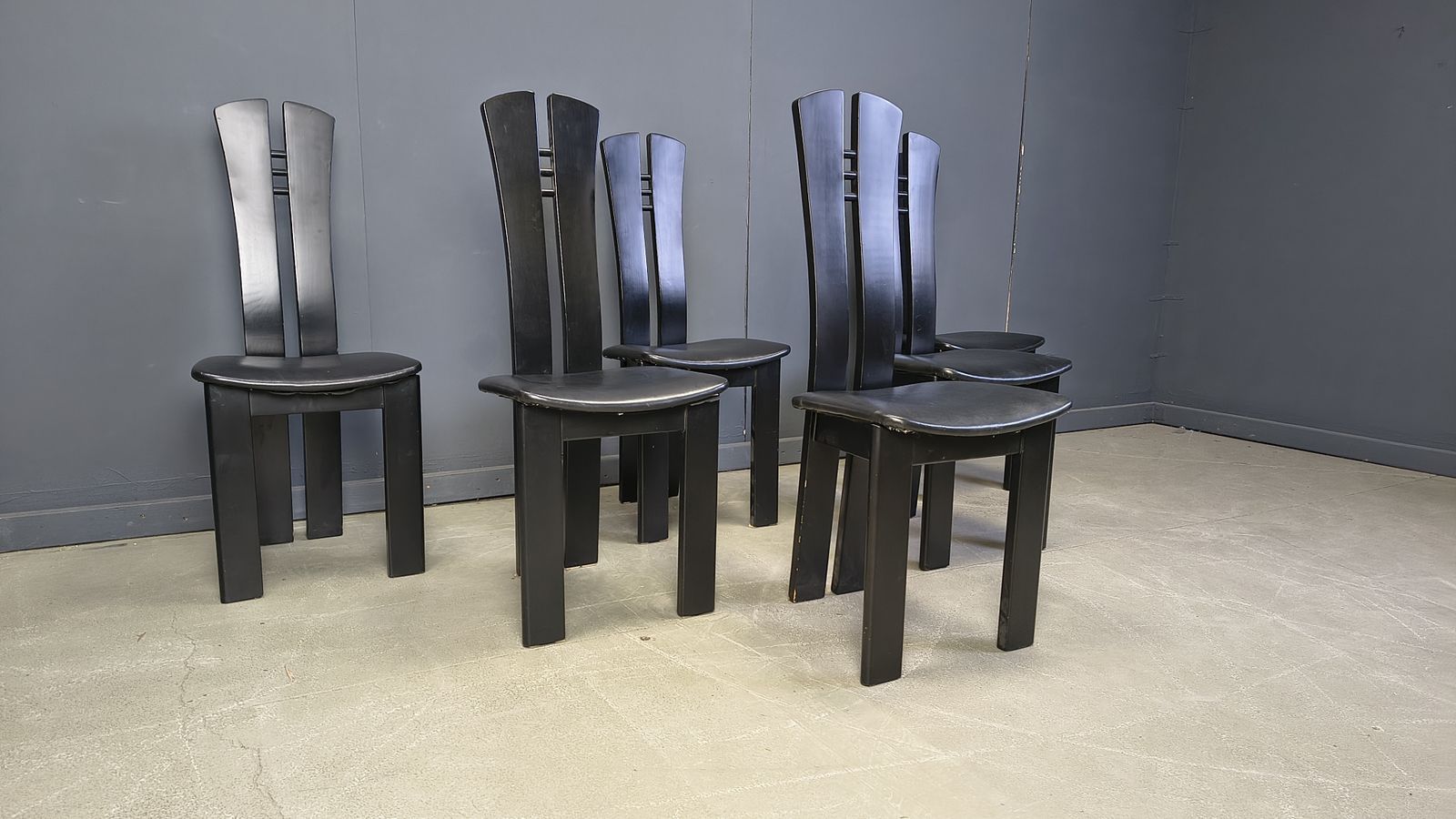 photo furniture Post Modern Wooden Dining Chairs, 1980s   Set Of 6