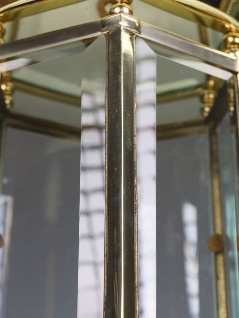 French 'Petitot' Gilt Brass Six Sided Hall Lantern photo buy