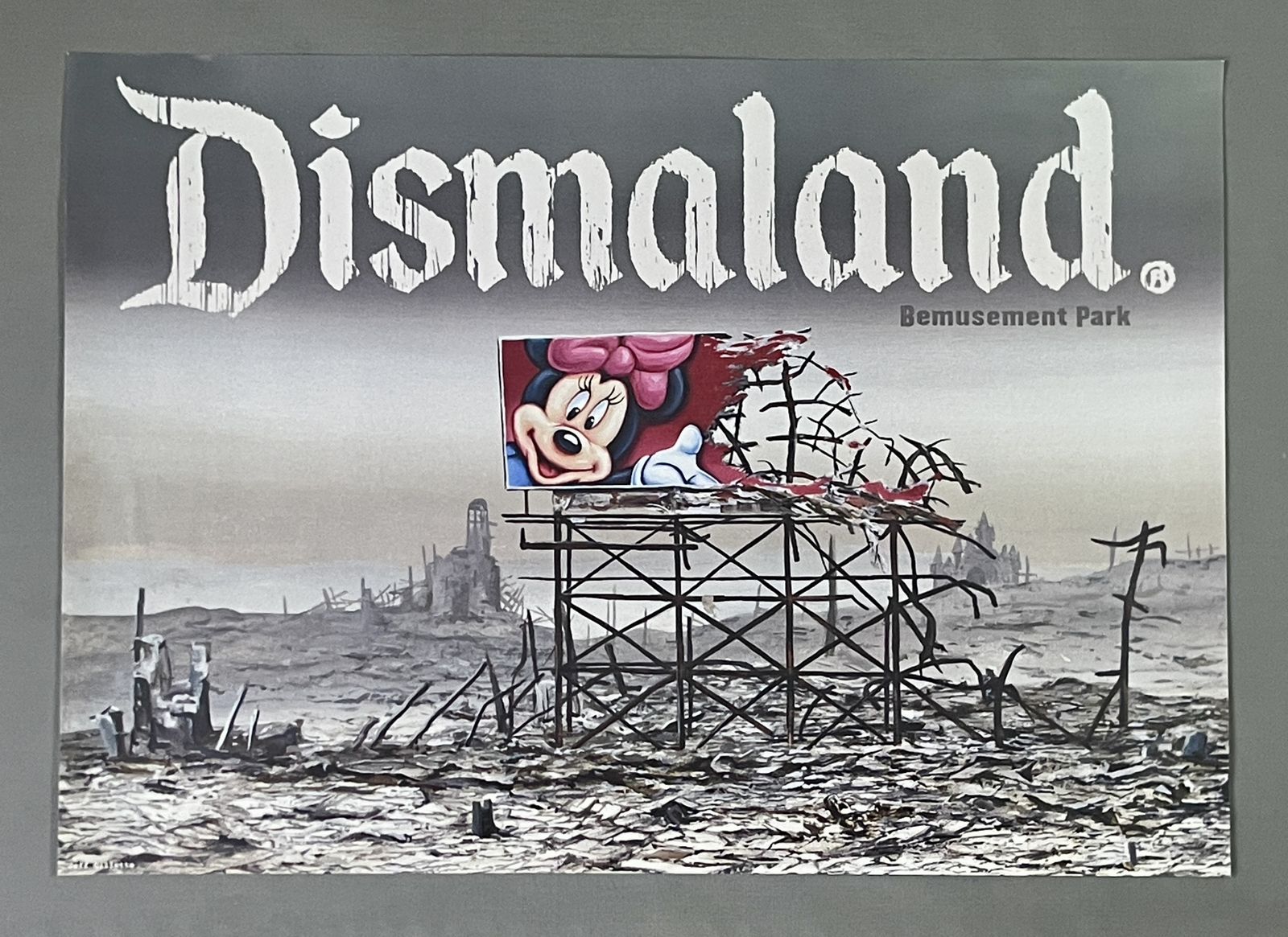 Banksy & Jeff Gillette Original 2015 Dismaland Exhib Poster Near Mint Condition photo furniture