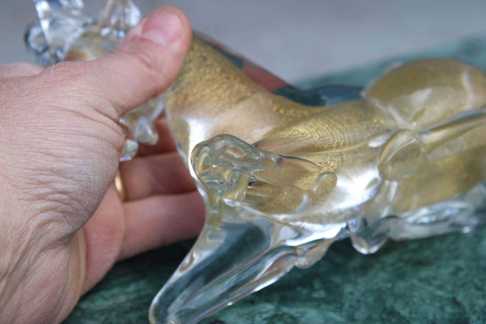 Capricorn In Murano Glass By Seguso 1950 Italy Gold Dust. photo vintage