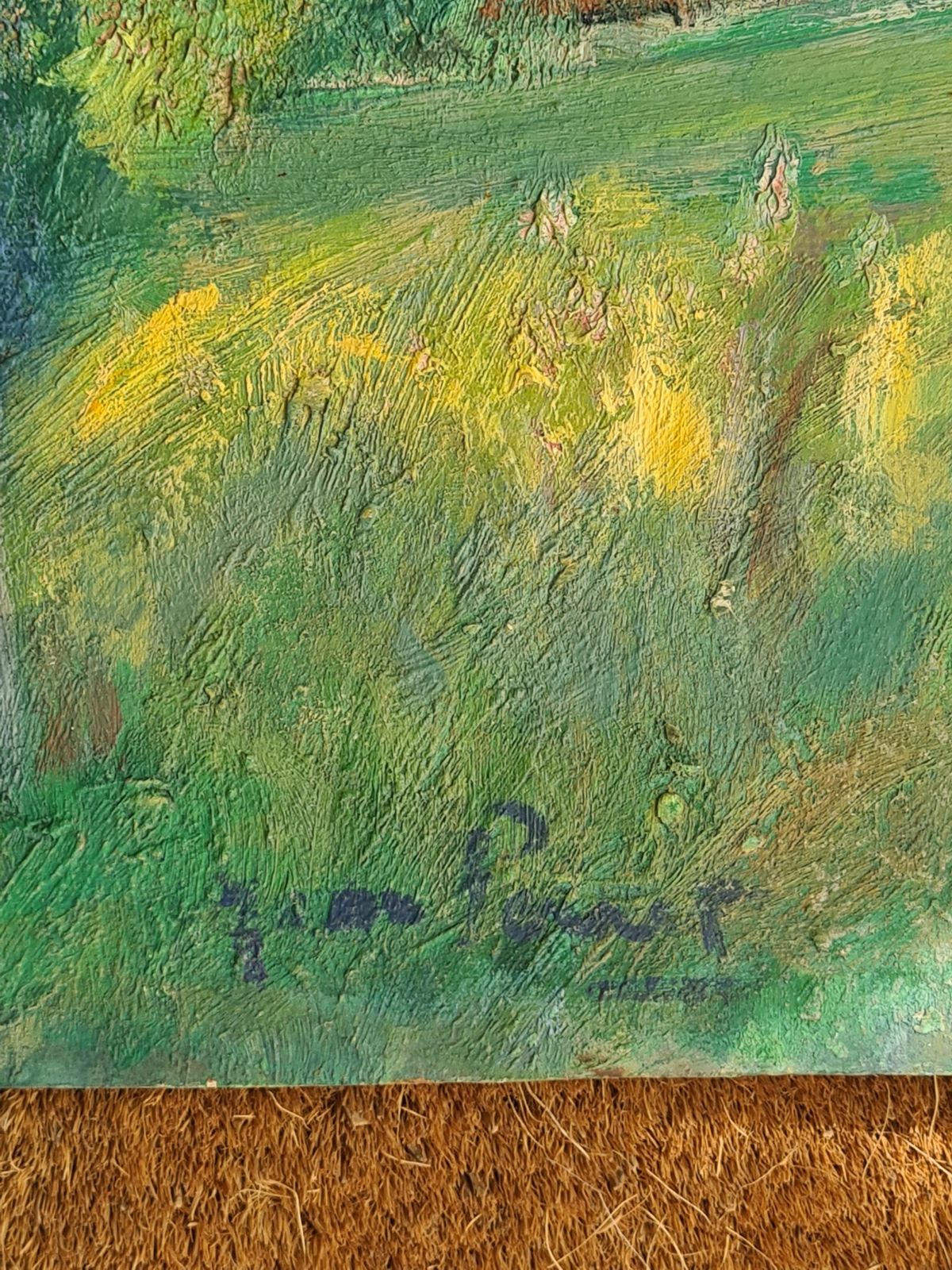 Jean Perret Fauvist Landscape: The Golden Trees, Oil On Board, Mid 20th Century. photo furniture