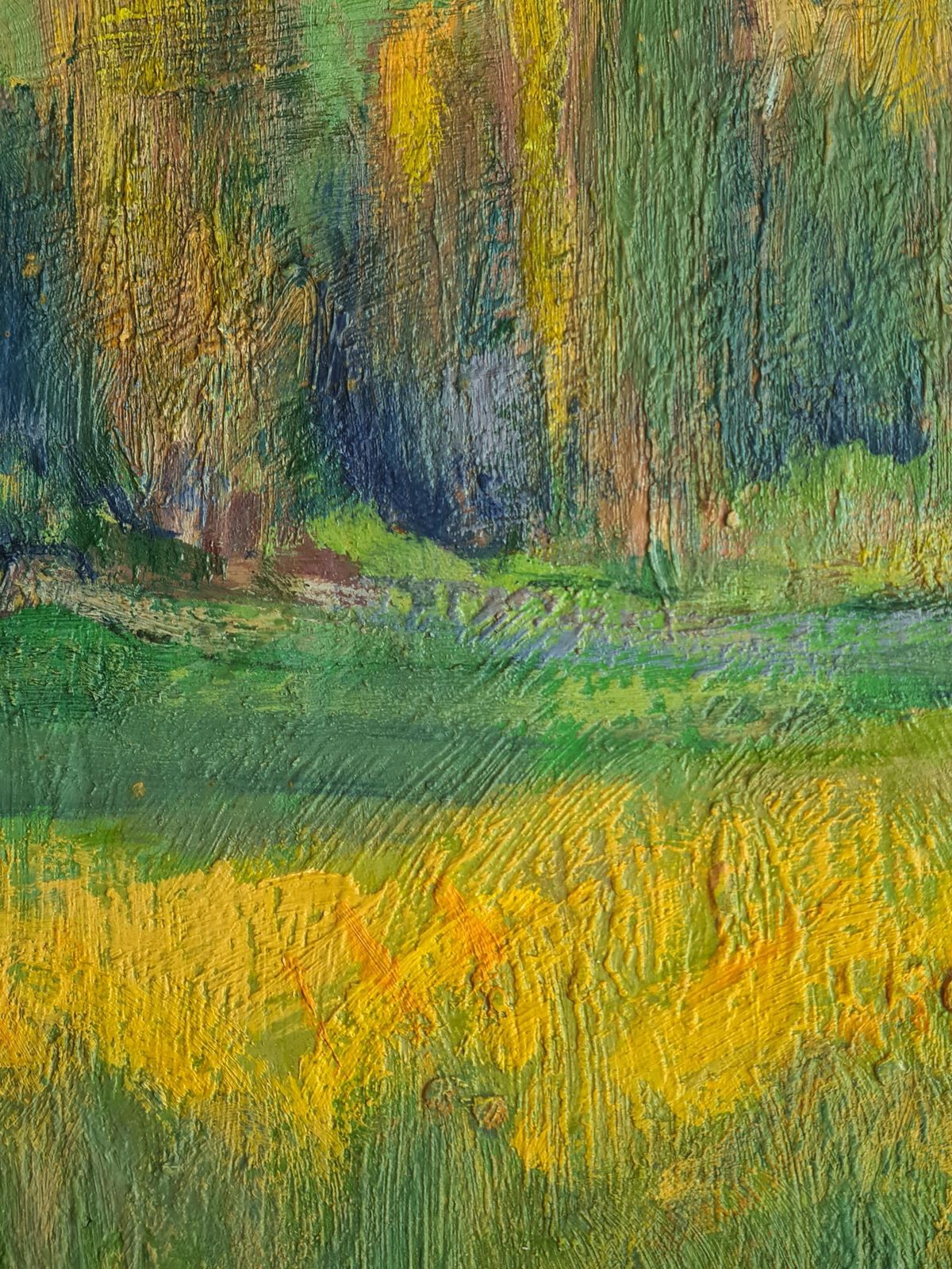 Jean Perret Fauvist Landscape: The Golden Trees, Oil On Board, Mid 20th Century. photo buy