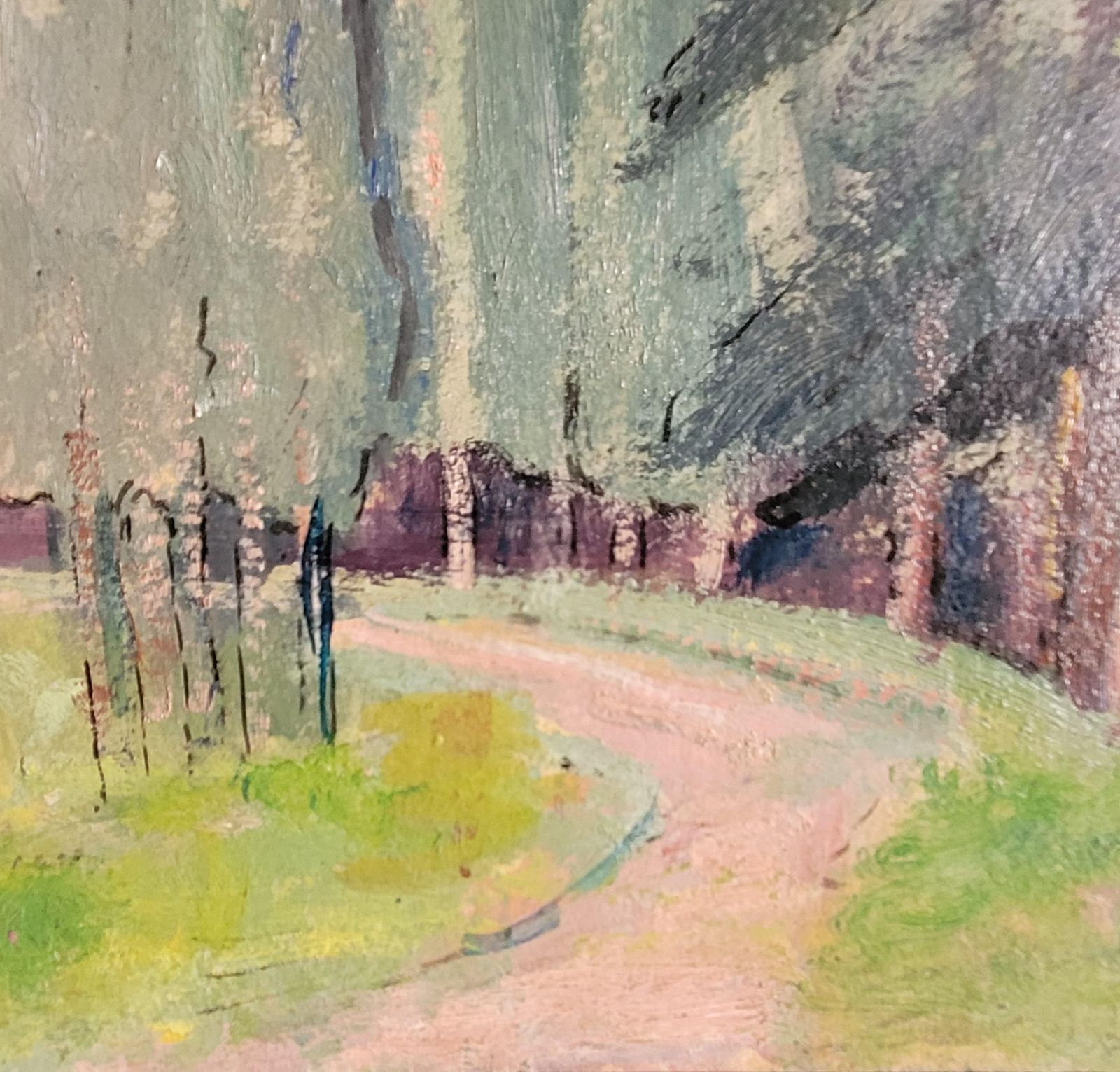 Jean Perret Provençal Landscape With Cypress Trees. Oil On Board. 44cm X 54.5cm. photo buy