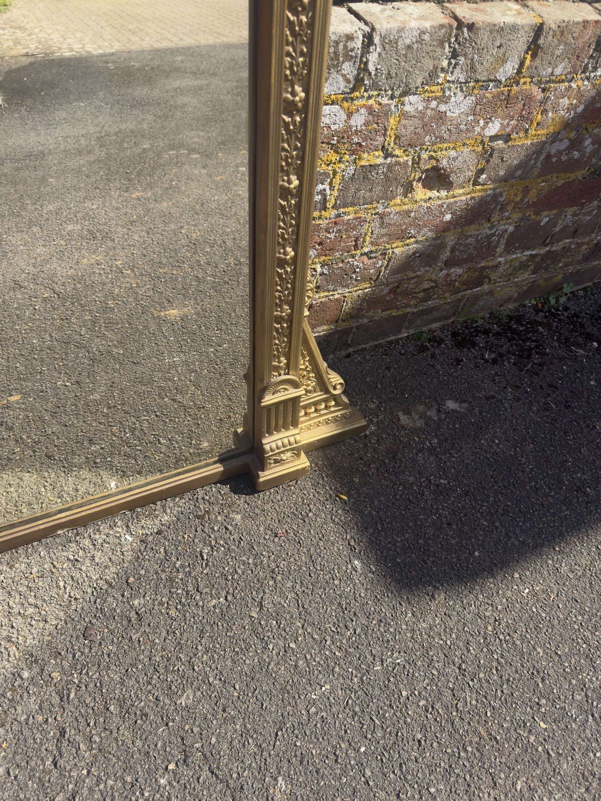 A Superb Large Antique English 19th Century Carved Wood & Gesso Gilt Overmantle Mirror. photo buy