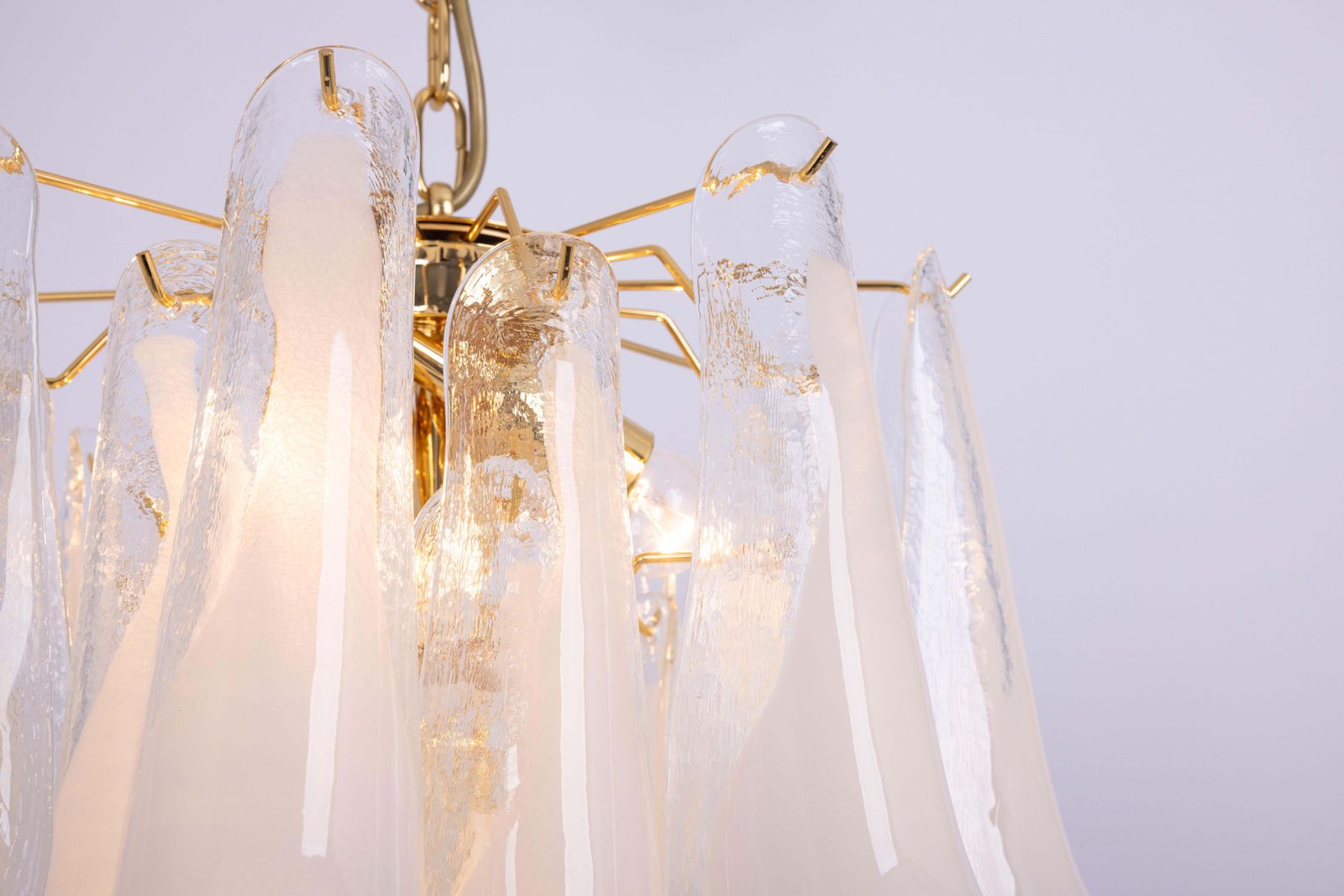 Stunning Large Murano Glass Petals Chandelier Italy, 1980s photo buy