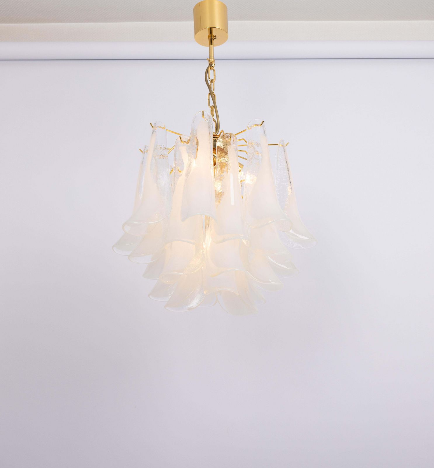 1909.0 Stunning Large Murano Glass Petals Chandelier Italy, 1980s photo