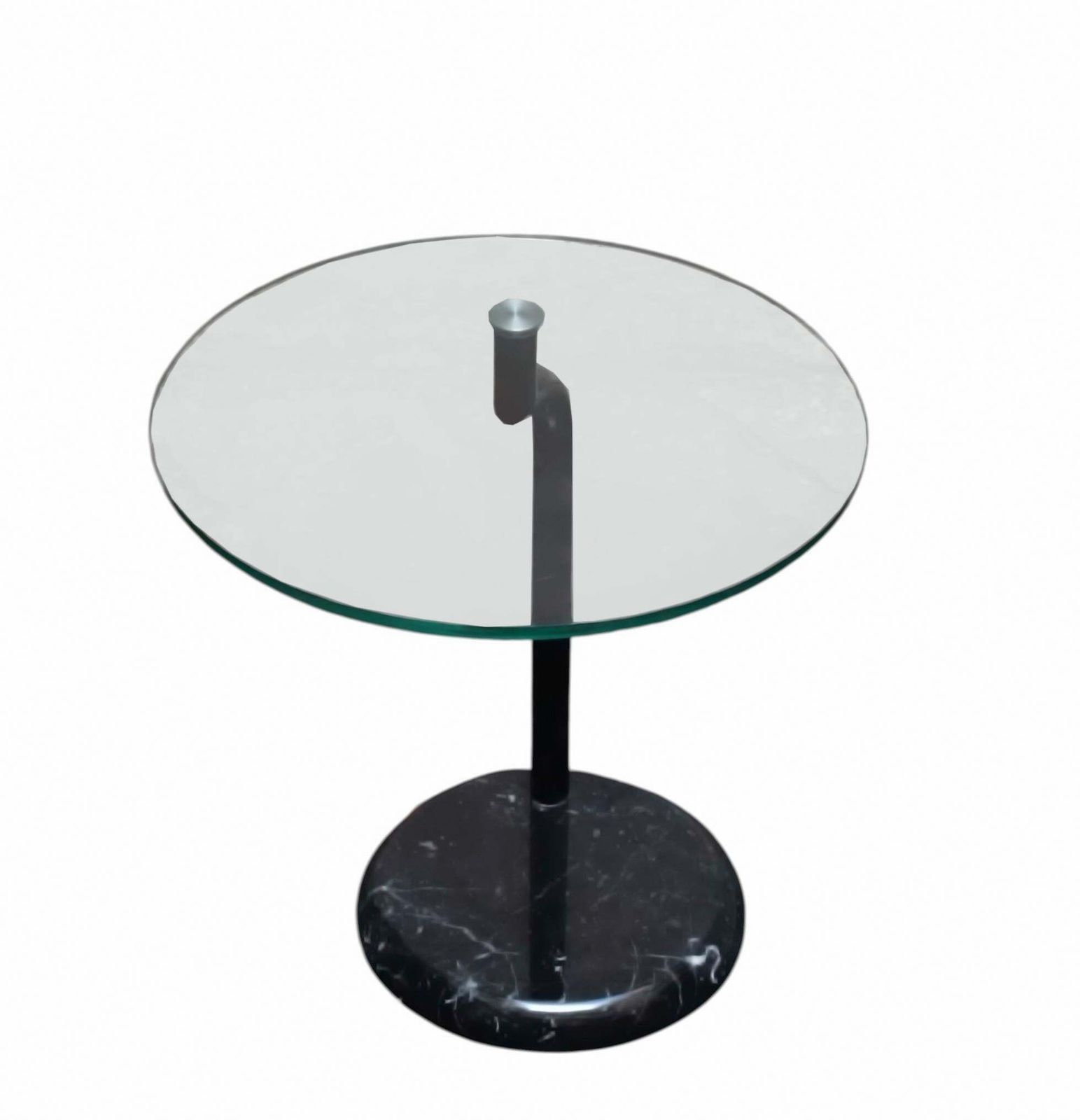 Coffee Table With Marble Base And Revolving Glass Top, Italy 1980s photo 444.0