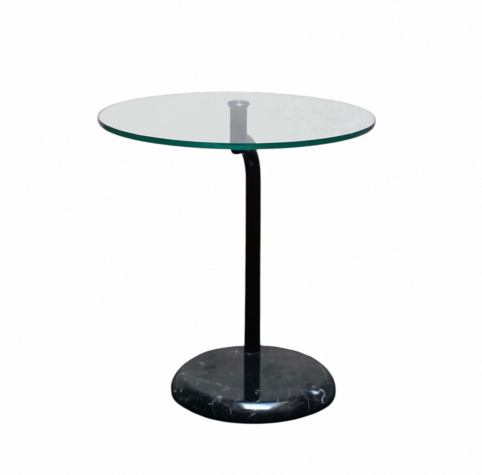 Coffee Table With Marble Base And Revolving Glass Top, Italy 1980s photo vinterior