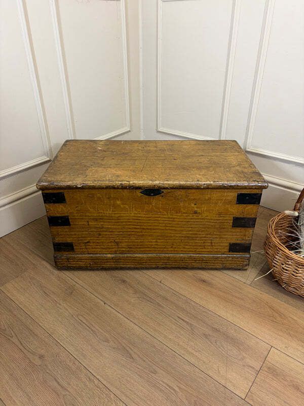 Antique Pine Storage Box Coffee Table