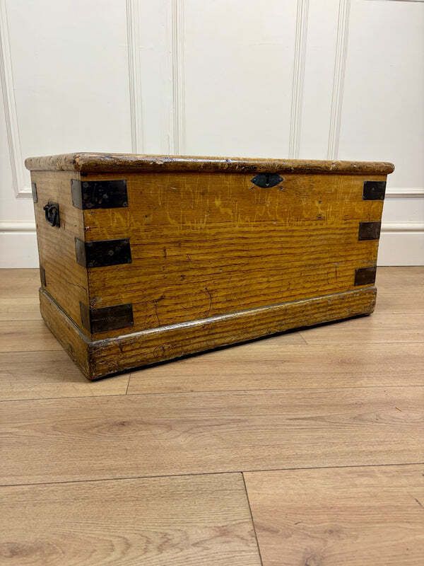 Antique Pine Storage Box Coffee Table photo Home Decor