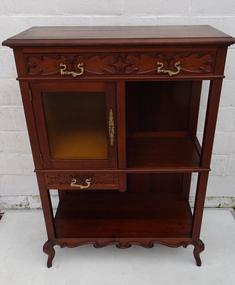 Art Nouveau Small Cabinet Display With Glass, 1920s photo for sale