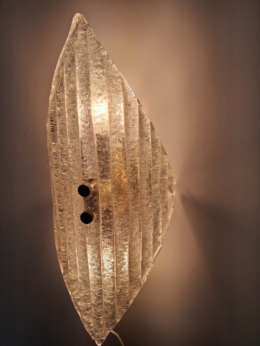 photo furniture Murano Glass Wall Lamps In Glass And Brass, Italy, 1970s, Set Of 3
