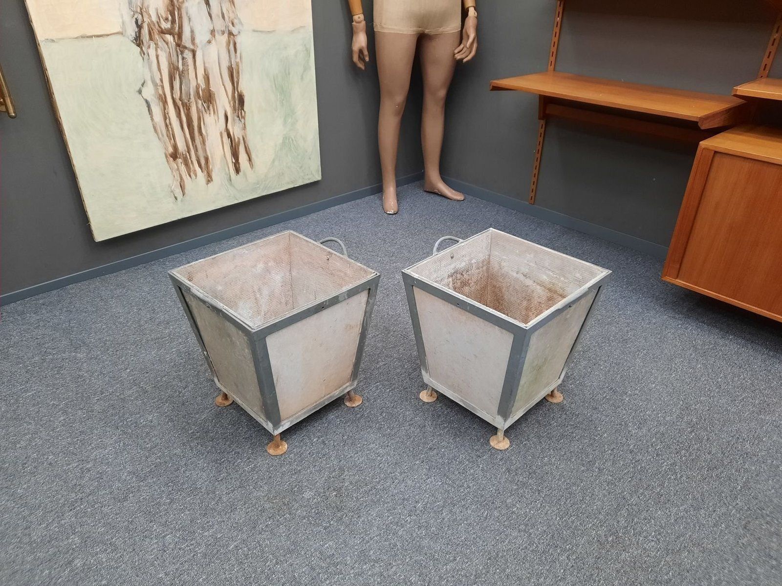 Brutalist Planters, 1950s, Set Of 2 photo for sale