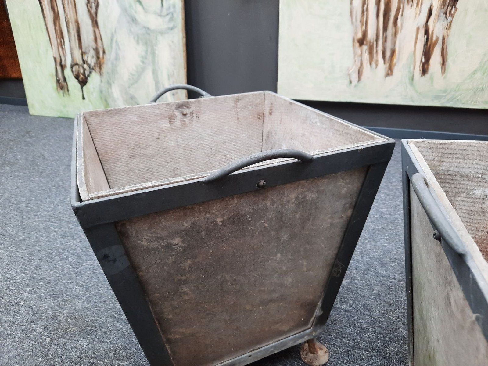 Brutalist Planters, 1950s, Set Of 2 photo vintage