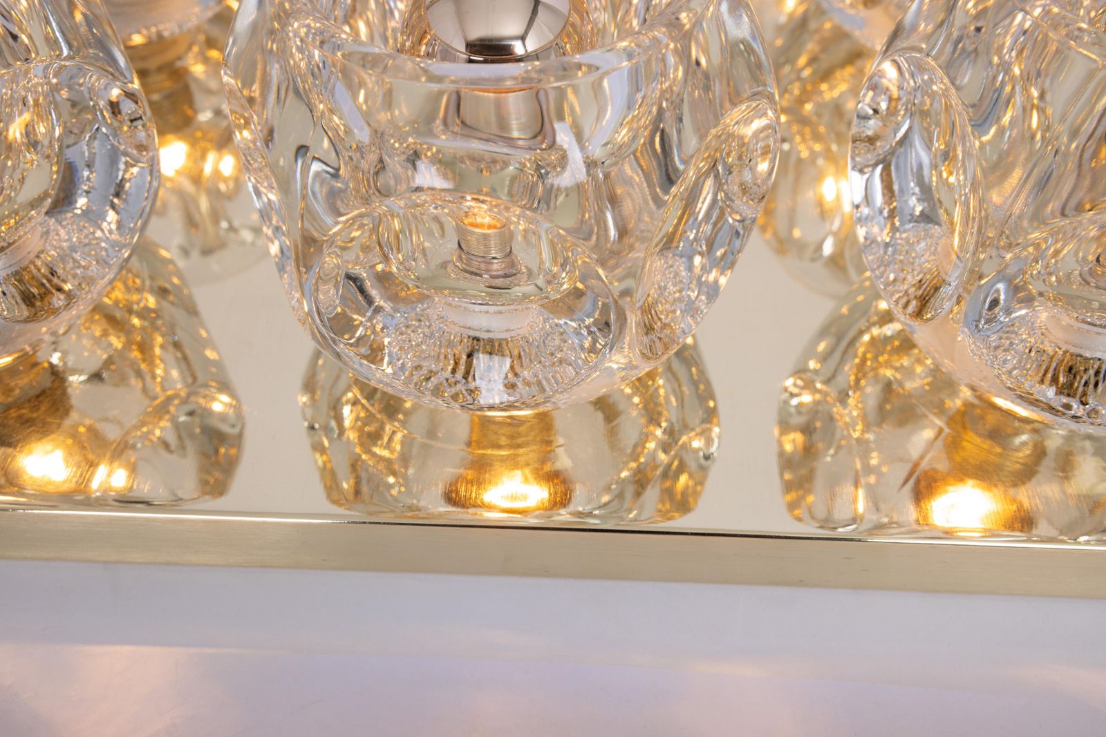Large Stunning Glass Flushmount By Peill & Putzler, Germany, 1970s photo for sale