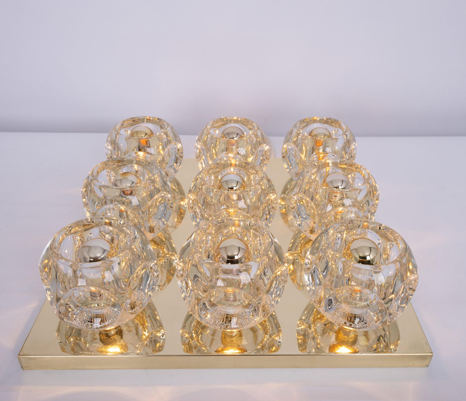 Large Stunning Glass Flushmount By Peill & Putzler, Germany, 1970s photo 1698.0