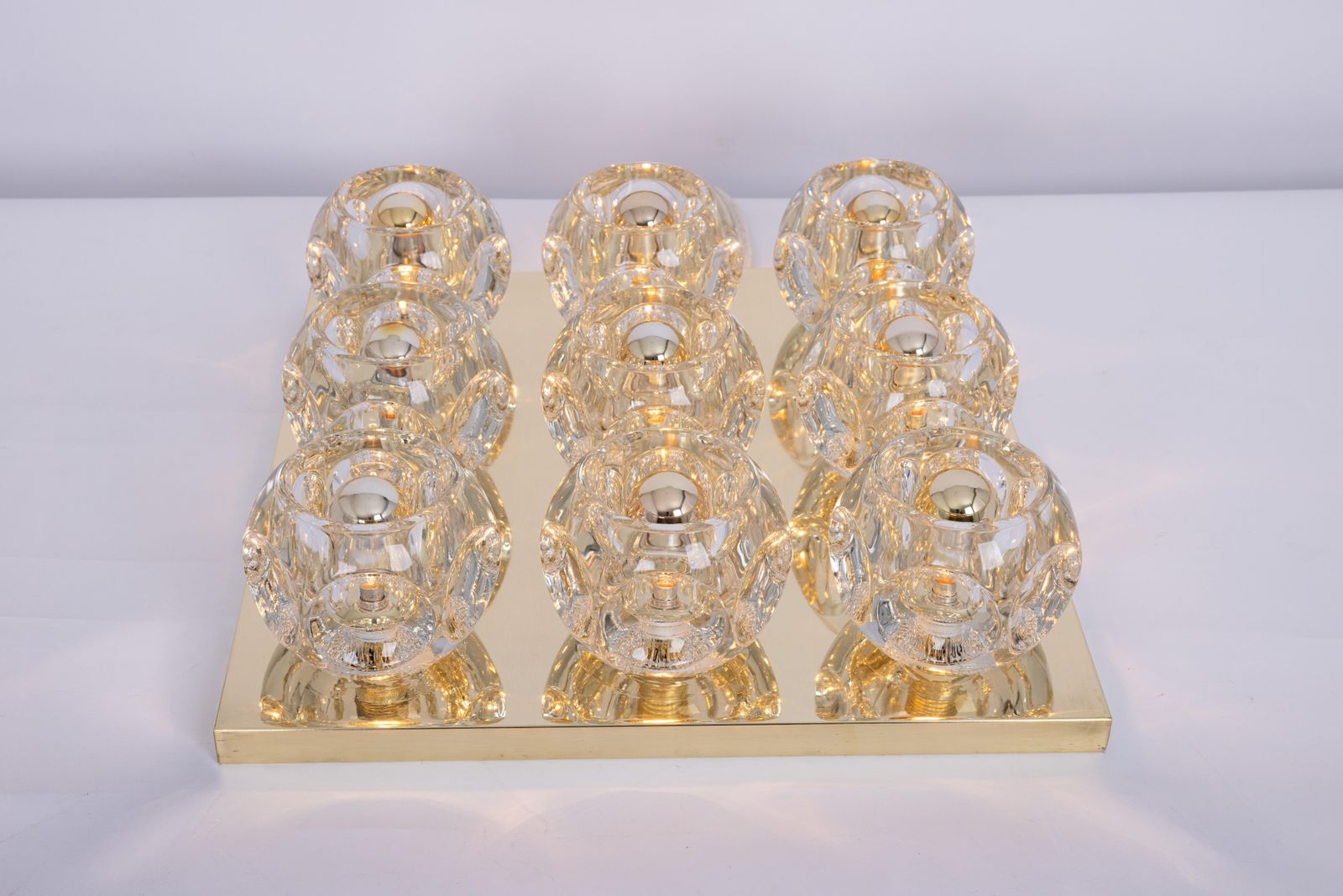 photo furniture Large Stunning Glass Flushmount By Peill & Putzler, Germany, 1970s