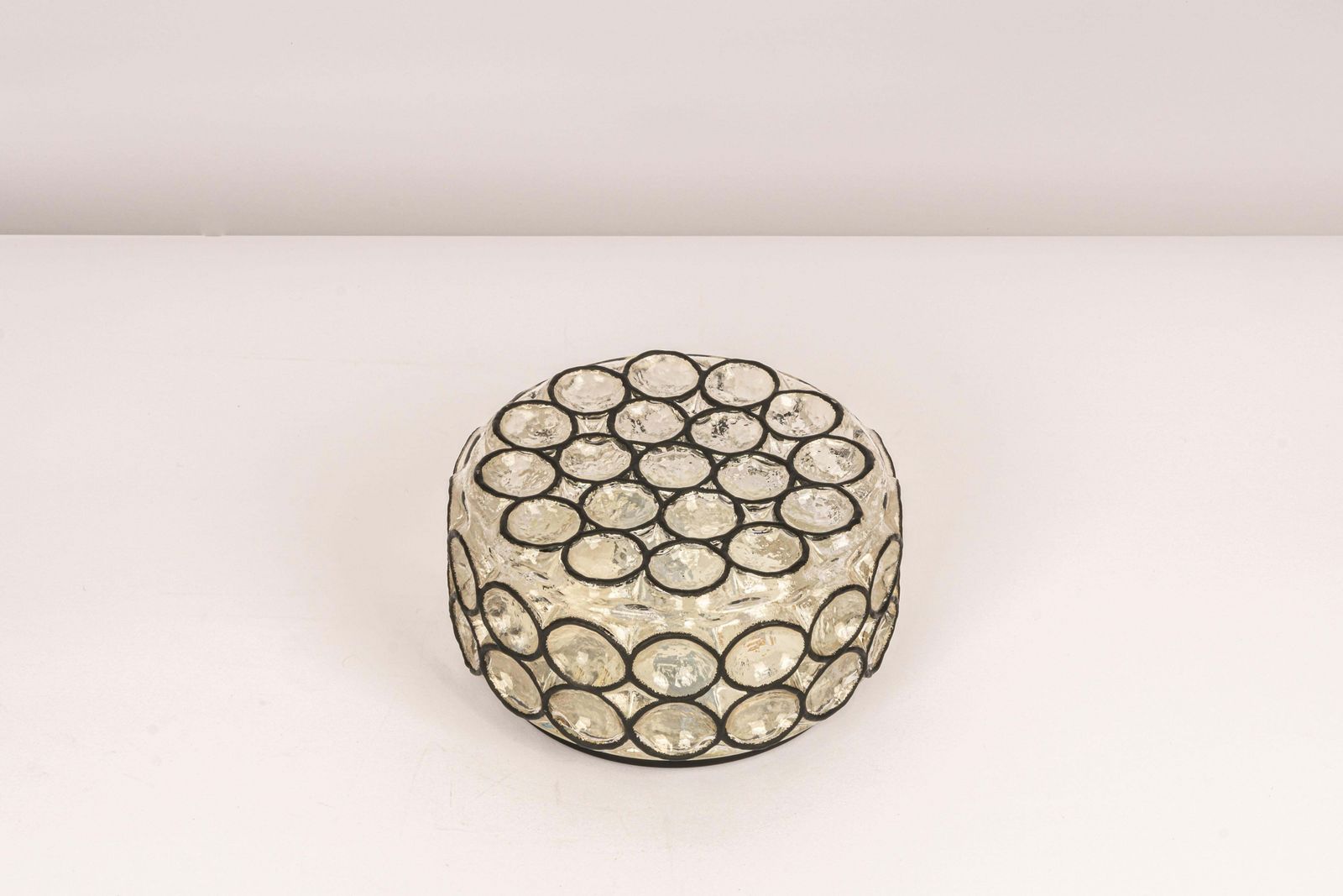 1 Of 8 Petite Iron And Glass Wall Or Ceiling Lights By Limburg, Germany, 1960s photo Lighting