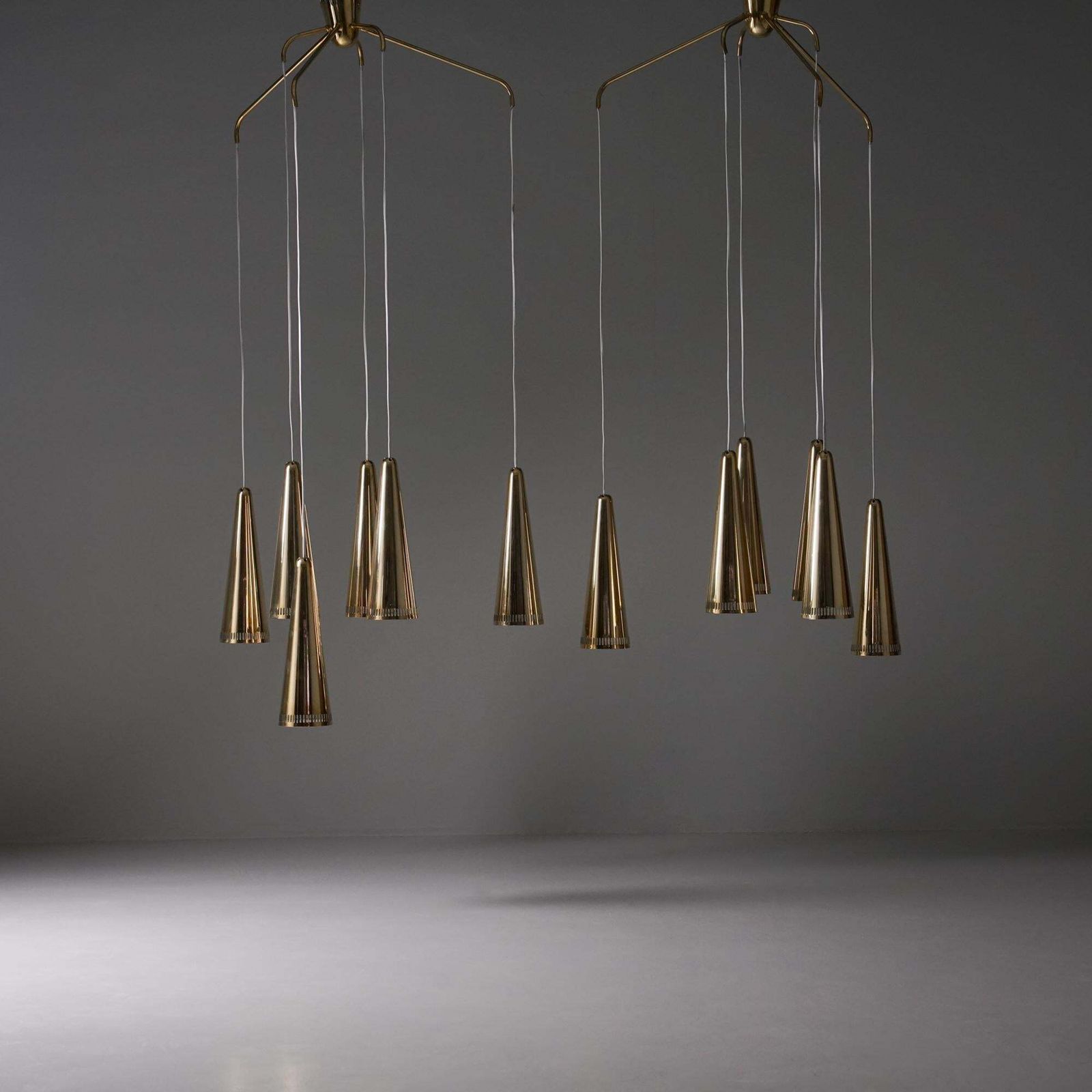Pair Of Model K2 48/6 Scandinavian Modern Pendants, Mauri Almari, Idman Oy, 1950 photo for sale
