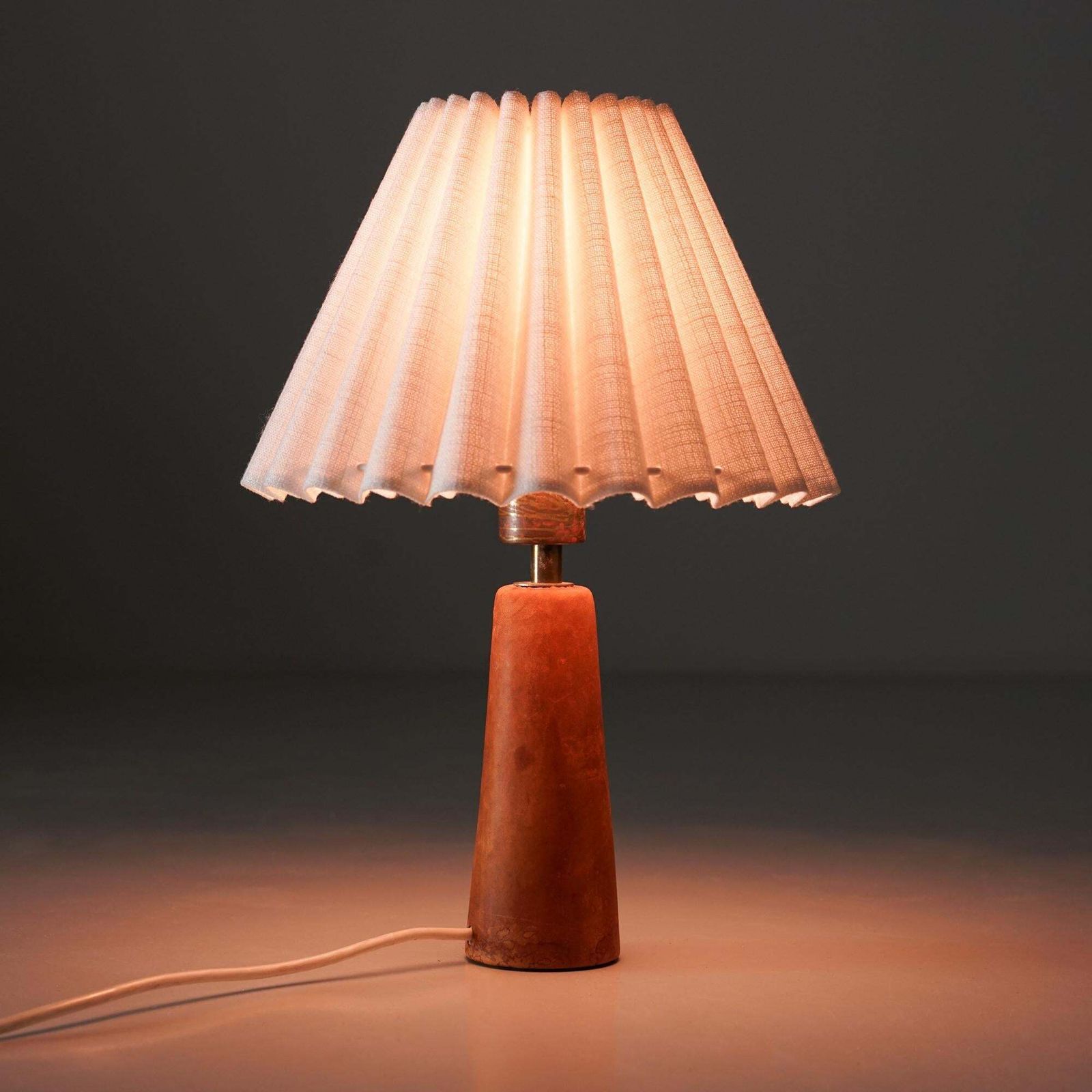 Scandinavian Modern Leather Table Lamp, Lisa Johansson Pape, Orno Oy, 1950/1960s photo 1950.0