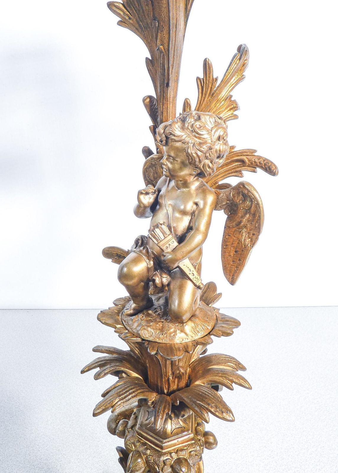 photo furniture Pair Of Large Six Lumen Napoleon III Candelabra In Gilded Bronze. Mid 1800s