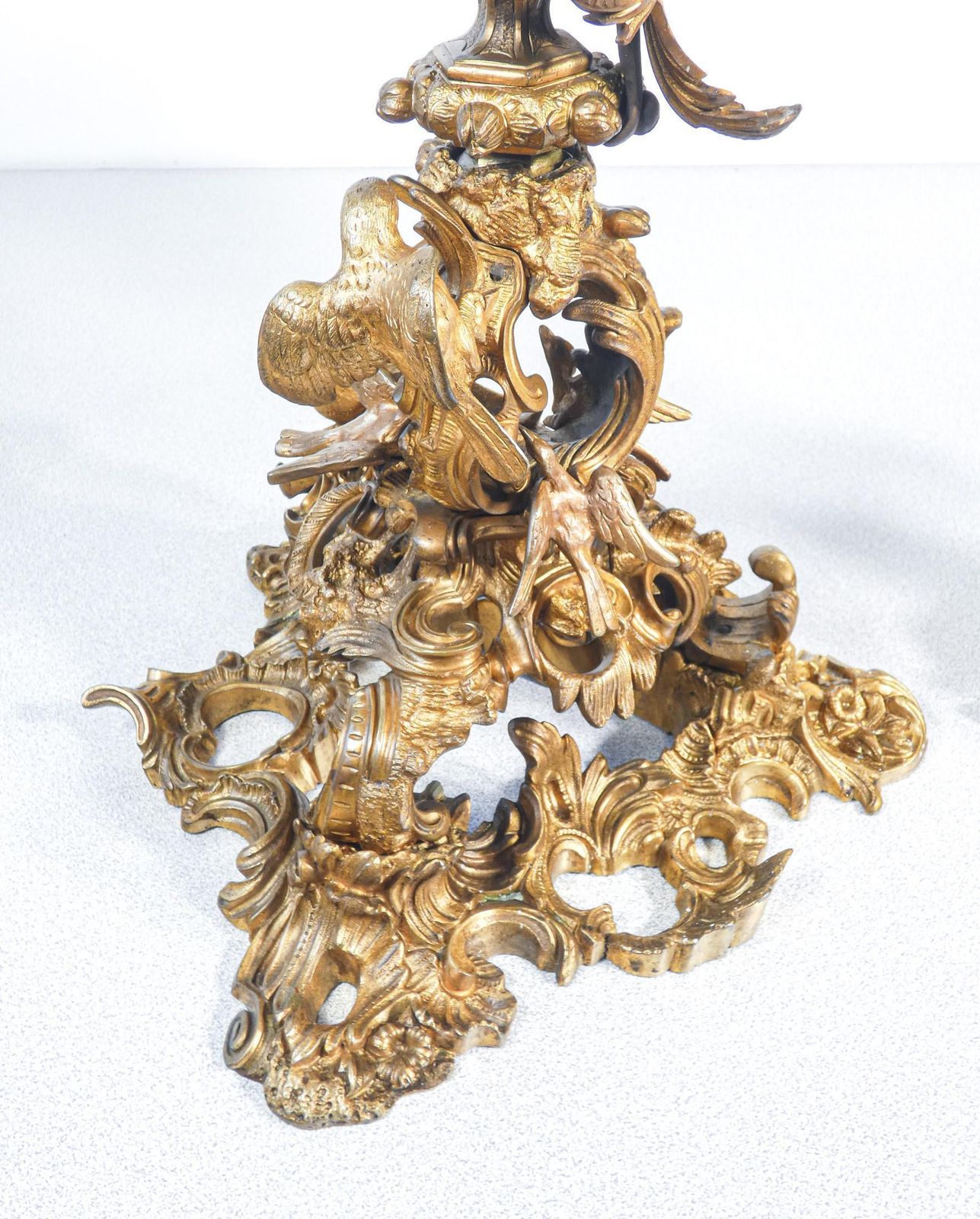 photo buy Pair Of Large Six Lumen Napoleon III Candelabra In Gilded Bronze. Mid 1800s