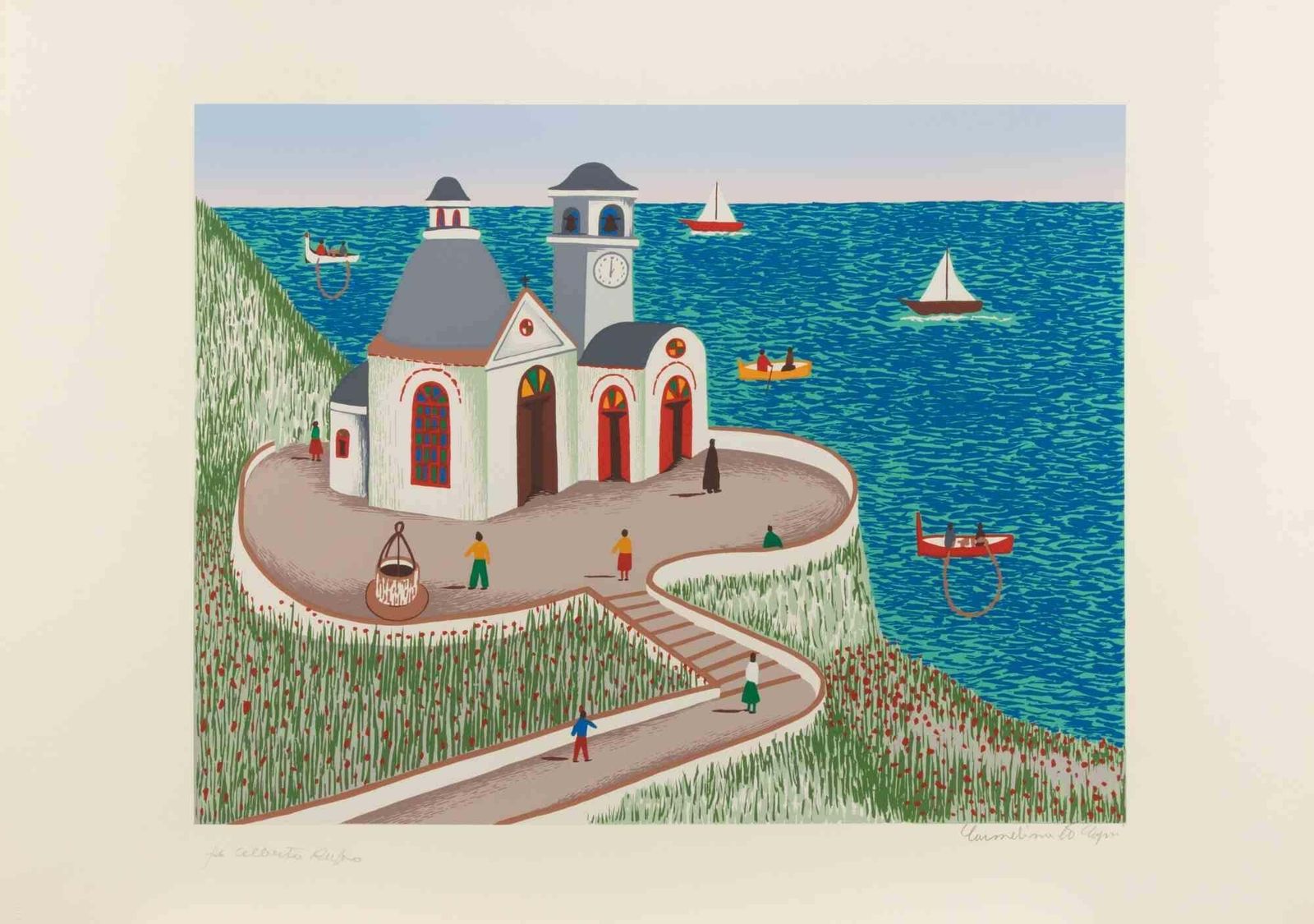 Carmelina Di Caprisea View   Screenprint By Carmelina Di Capri   1980s1980s