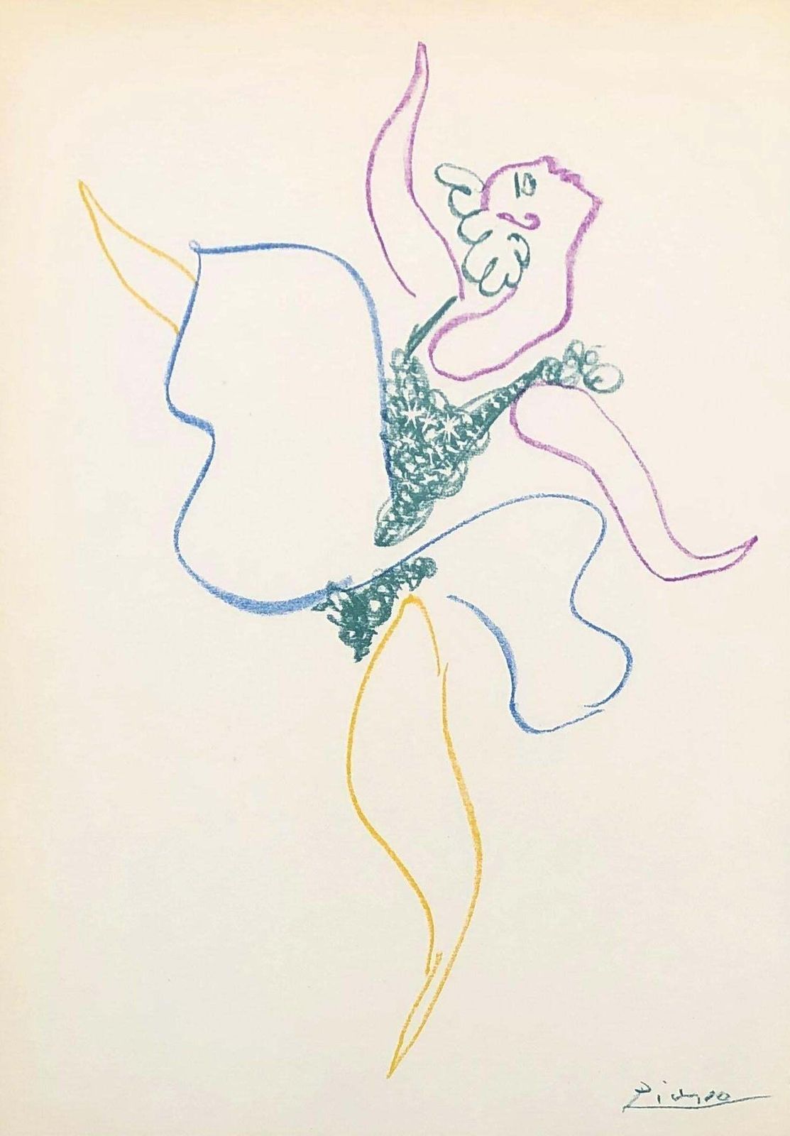 Pablo Picassoballet : The Dancer   Original Lithograph   Printed Signature   Ref. Bloch #7671954