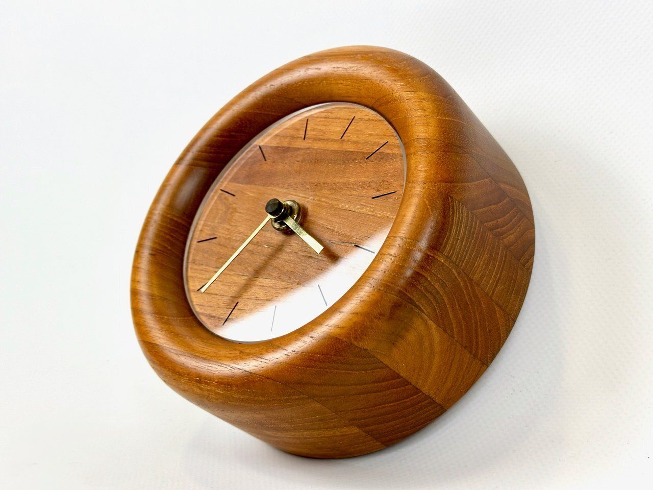 Mid Century Modern Wall Clock In Teak With Kienzle Mechanism From Bestform, 1960s photo for sale