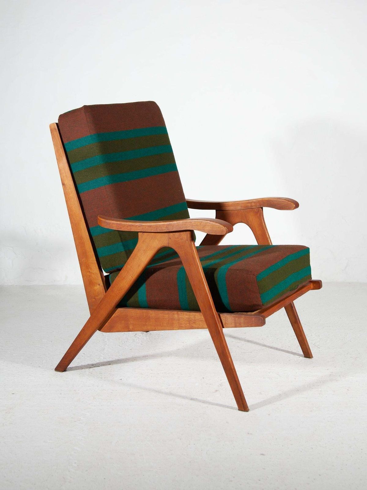 1950 Midcentury Modern Rob Parry Set Of Two Teak Lounge Chairs photo for sale