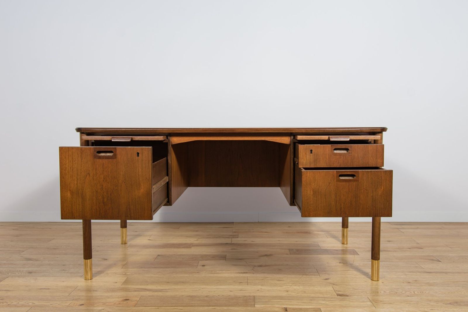 Furniture Mid Century Teak Desk By Sten Blomberg For Seffle Möbelfabrik, Sweden, 1960s photo