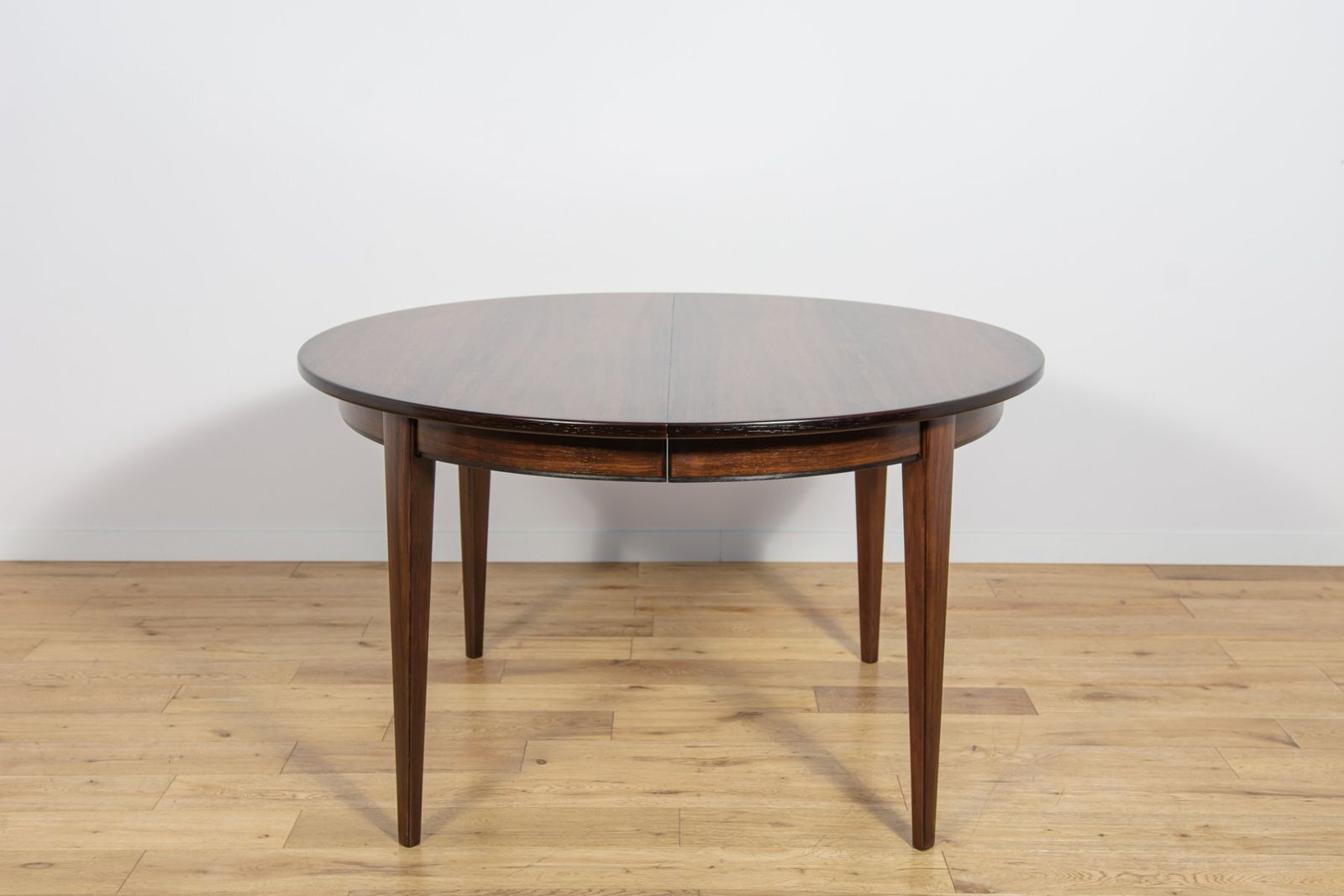 Mid Century Modern Round Rosewood Model 55 Dining Table By Gunni Omann For Omann Jun, Denmark, 1960s photo furniture