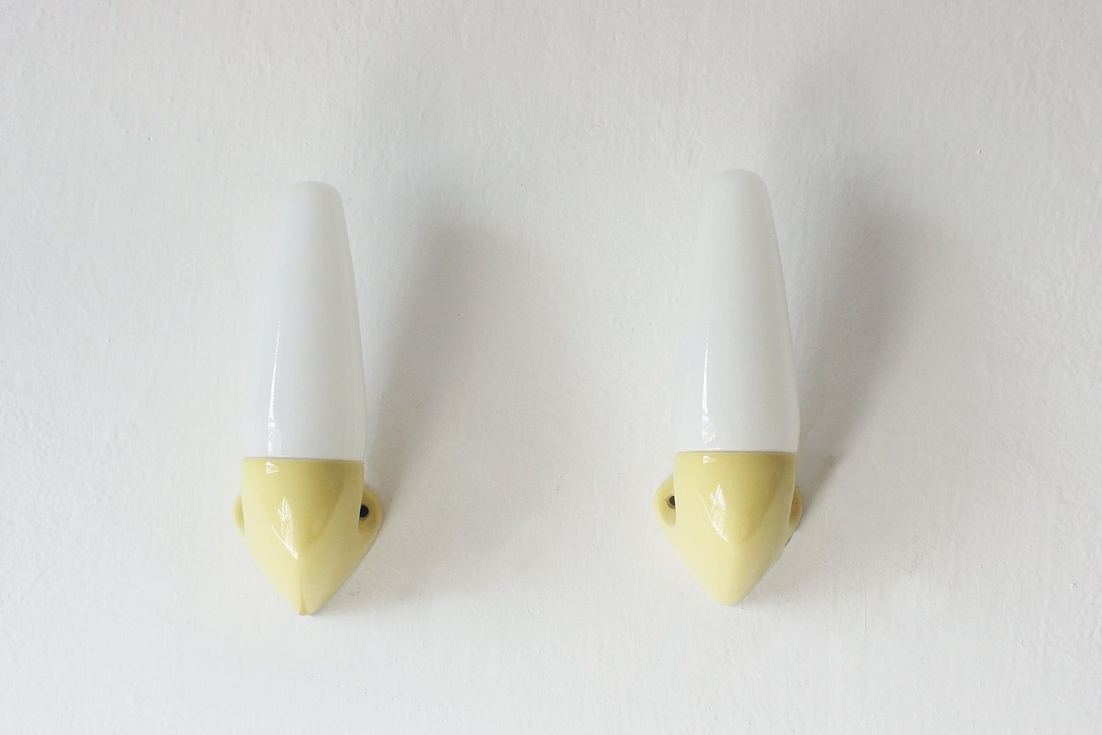 Yellow Ceramic Model 6035 Lamps By Stig Carlsson For Ifö, 1960s, Set Of 2 photo furniture
