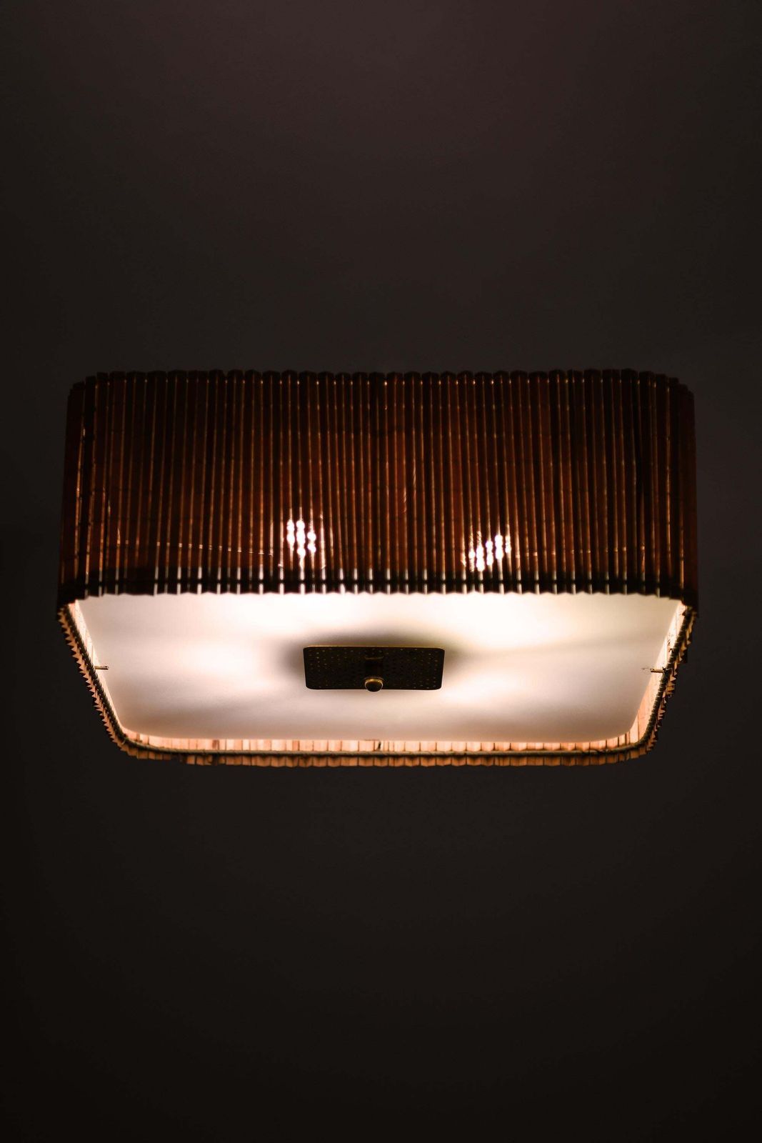 Ceiling Lamp In Brass And Glass By Paavo Tynell, 1940s photo vintage
