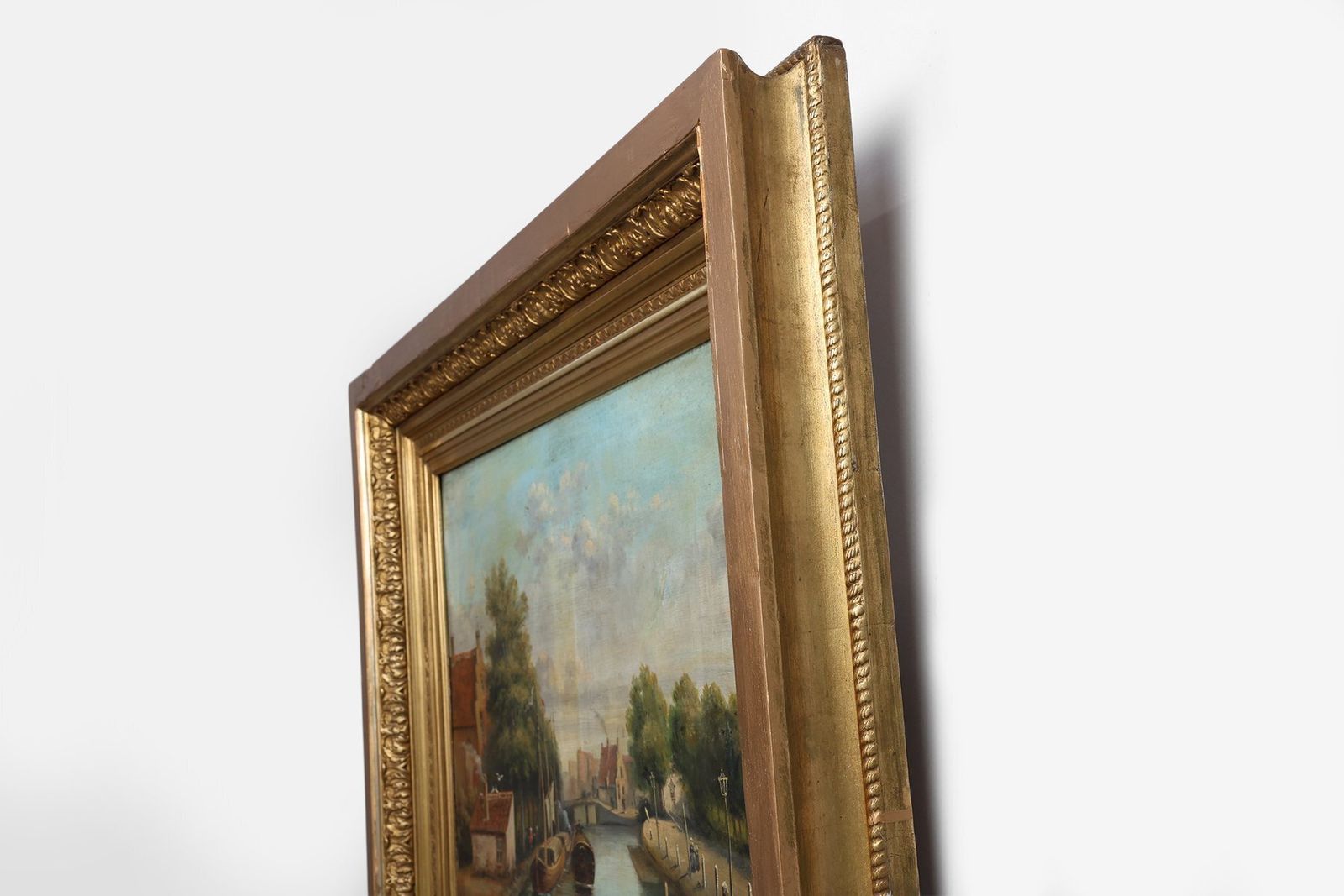 Belgian Artist, River Landscape With Sailboats, 1850s, Oil On Canvas photo buy