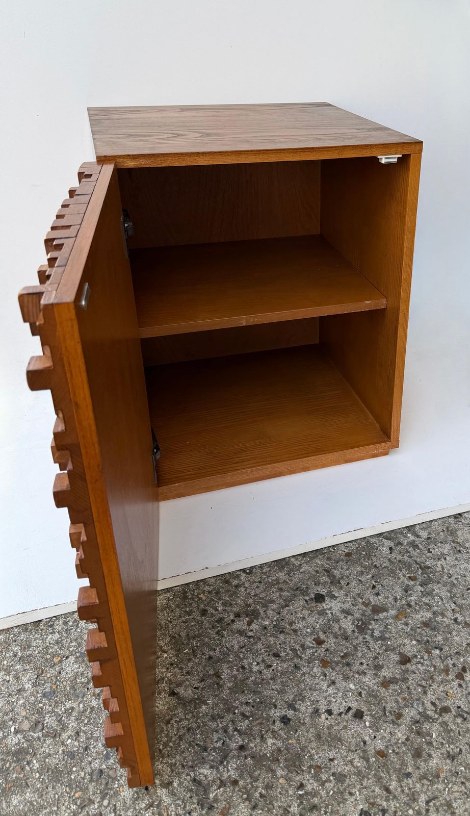 photo buy Contemporary Pair Of Wood Marquetry Cube Bedside Tables. Italy