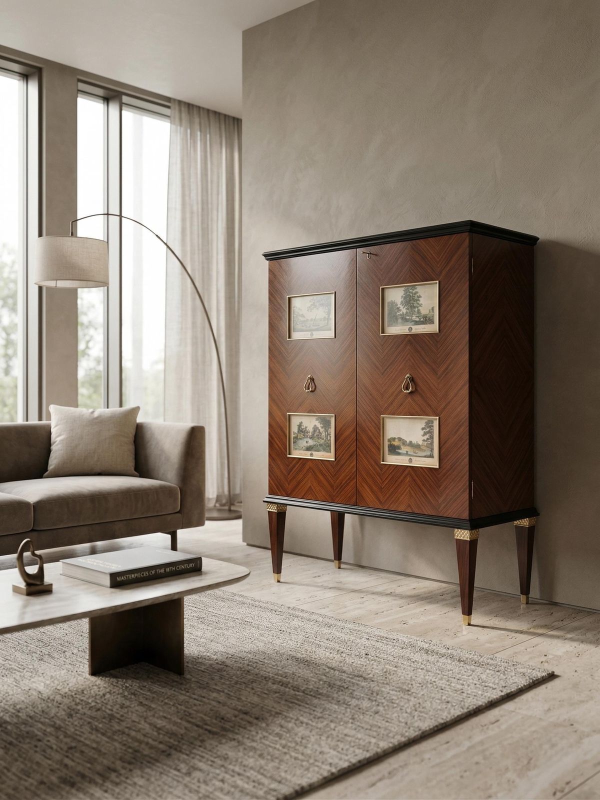 Italian Midcentury Sideboard Or Cabinet Bar Designed By Paolo Buffa In 1950s photo for sale