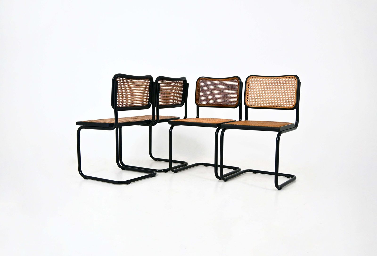 All Black Dining Chairs Style B32 By Marcel Breuer Set Of 4 photo furniture