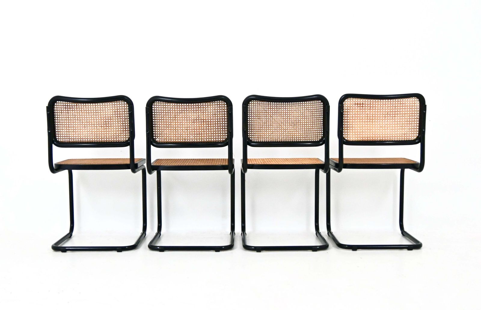 All Black Dining Chairs Style B32 By Marcel Breuer Set Of 4 photo vinterior
