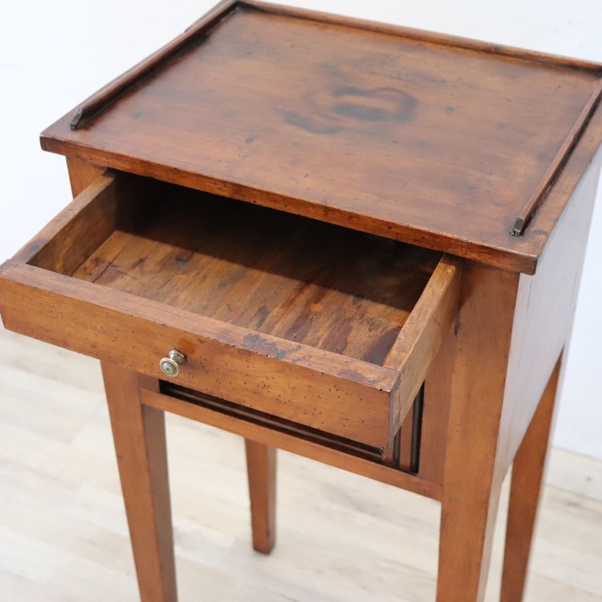 photo for sale Antique Walnut Nightstand With Shutter Door, 1800s